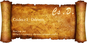 Császi Dénes névjegykártya
