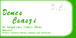 denes csaszi business card