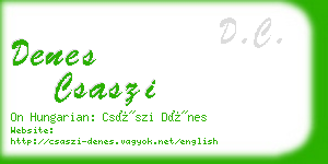 denes csaszi business card